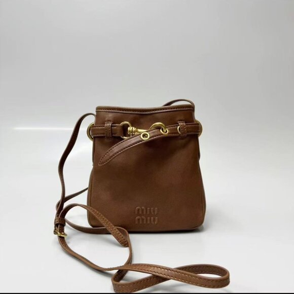 Miu Miu Handbags - Miu Miu Vintage Leather Crossbody Bag - Brown